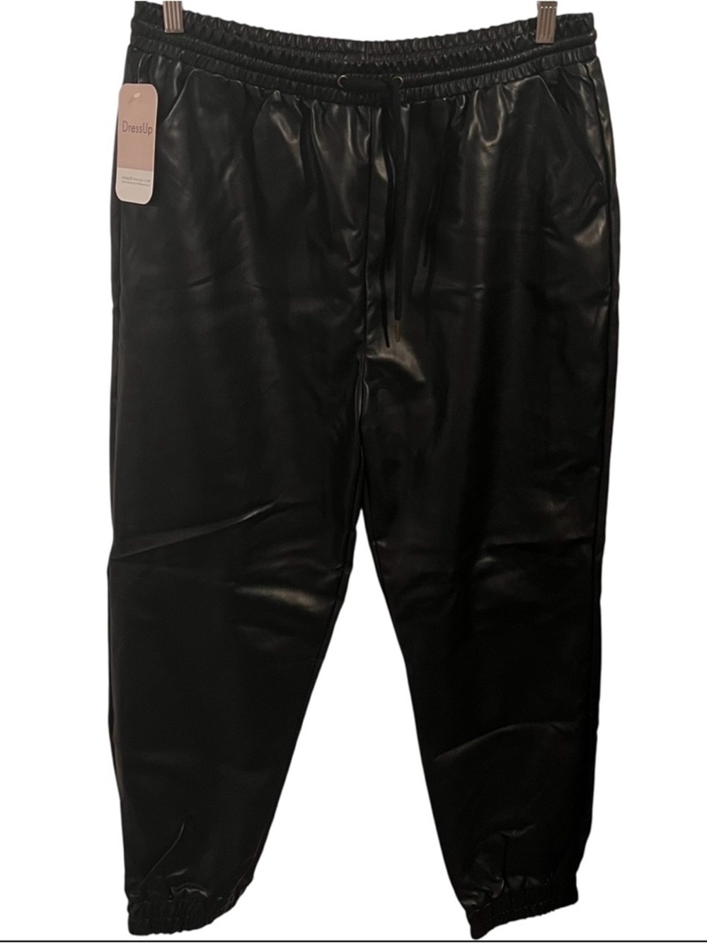 NWT Hudson Gray Women’s Black Faux Leather Jogger Pants XL